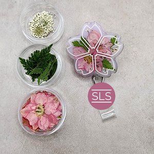 Cherry Blossom Floral Badge Reel-Flower Badge Reel